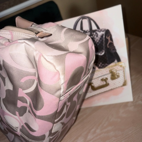 Coach Signature Monogram Blush and Beige Shoulder Bag - Picture 7 of 16